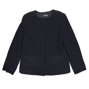 VINCE Wool Grosgrain Boucle Jacket Old Money Quiet Luxury Preppy Minimal Classic